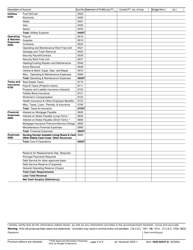 Form HUD-92547-A Budget Worksheet - Income and Expense Projections, Page 2