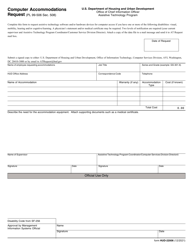 Document preview: Form HUD-22006 Computer Accommodations Request