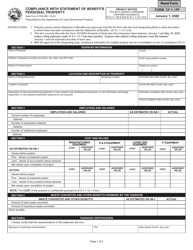 Form CF-1/PP (State Form 51765) Compliance With Statement of Benefits Personal Property - Indiana