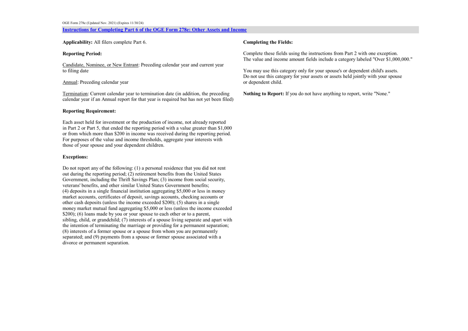 OGE Form 278E Executive Branch Personnel Public Financial Disclosure Report, Page 7