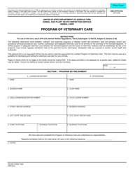 APHIS Form 7002 Program of Veterinary Care