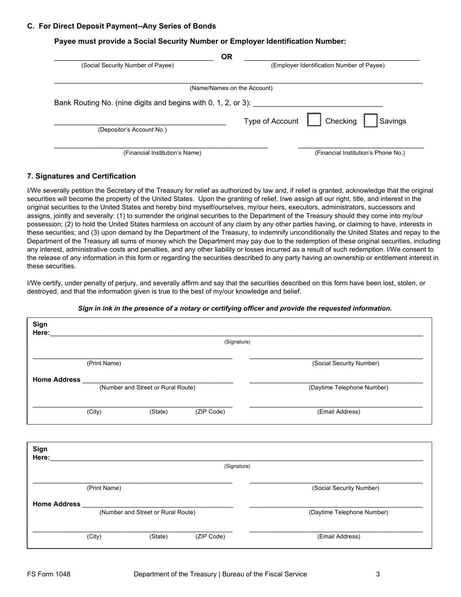 FS Form 1048 - Fill Out, Sign Online and Download Fillable PDF ...