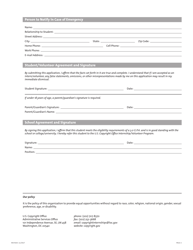 Student Volunteer Application, Page 2