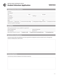 Document preview: Student Volunteer Application