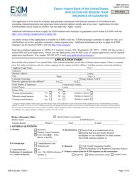 Document preview: Form EIB03-02 Application for Medium-Term Insurance or Guarantee