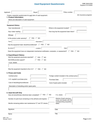 Form EIB-11-03 Used Equipment Questionnaire, Page 2