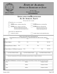 Application for Registration as an Athlete Agent - Alabama, Page 2
