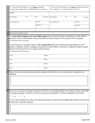 Application for Registration as an Athlete Agent - Alabama, Page 5