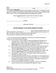 Document preview: Form CIV-807 Motion (Request) to Set Aside Judgment or Order - Alaska