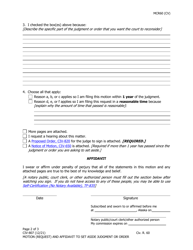 Form CIV-807 Motion (Request) to Set Aside Judgment or Order - Alaska, Page 2