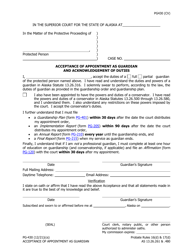Document preview: Form PG-430 Acceptance of Appointment as Guardian and Acknowledgement of Duties - Alaska