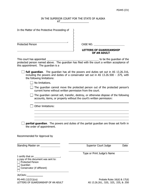Form PG-445  Printable Pdf
