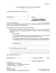 Document preview: Form PG-448 Letters of Temporary Guardianship of an Adult - Alaska