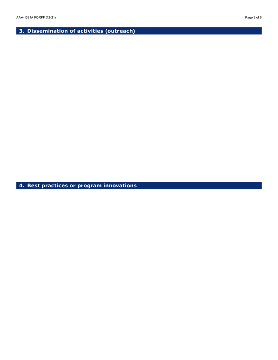 Form AAA-1381A Arizona Caregiver Coalition Quarterly Summary Report - Arizona, Page 2