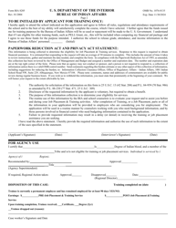 BIA Form 8205 Application for Job Placement and/or Training Assistance, Page 2