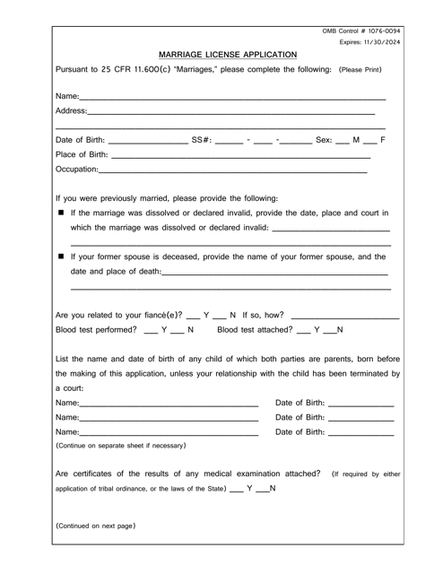 Marriage License Application Download Pdf