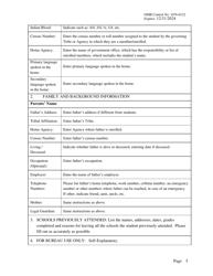 Student Enrollment Application for Students Enrolled in Bureau-Funded Schools, Page 5