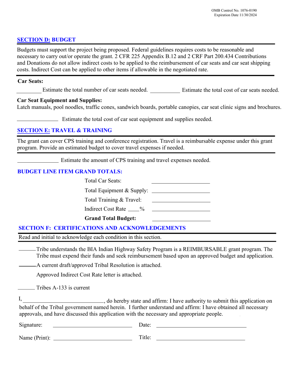 Child Passenger Safety (Cps) Grant Application, Page 6
