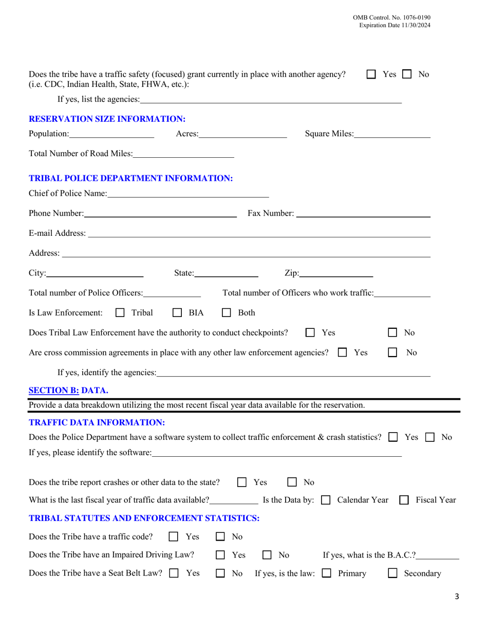 Law Enforcement (Le) Grant Application - Indian Highway Safety Program, Page 15