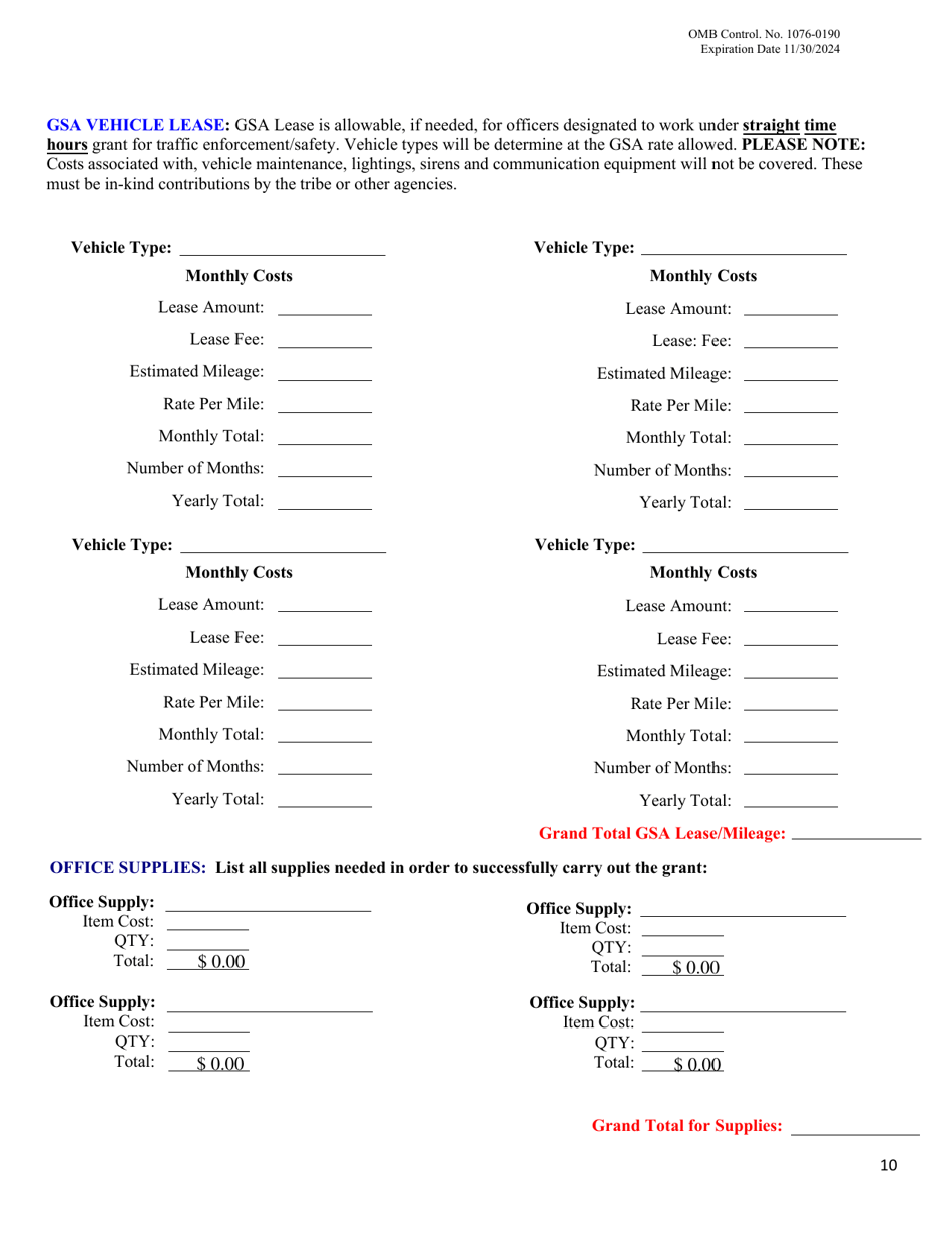 Law Enforcement (Le) Grant Application - Indian Highway Safety Program, Page 22