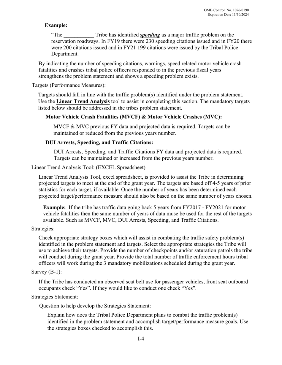 Law Enforcement (Le) Grant Application - Indian Highway Safety Program, Page 4