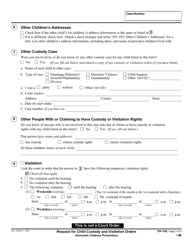 Form DV-105 Request for Child Custody and Visitation Orders - California, Page 2