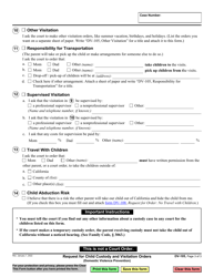 Form DV-105 Request for Child Custody and Visitation Orders - California, Page 3