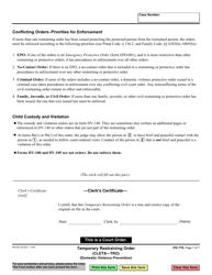 Form DV-110 Temporary Restraining Order - California, Page 7