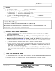 Form DV-130 Restraining Order After Hearing (Order of Protection) - California, Page 2