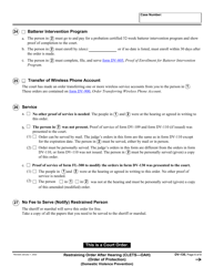Form DV-130 Restraining Order After Hearing (Order of Protection) - California, Page 6