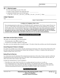 Form DV-130 Restraining Order After Hearing (Order of Protection) - California, Page 7