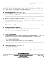 Form DV-120 Response to Request for Domestic Violence Restraining Order - California, Page 2