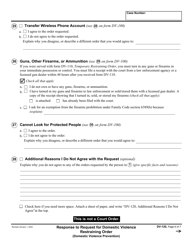 Form DV-120 Response to Request for Domestic Violence Restraining Order - California, Page 6
