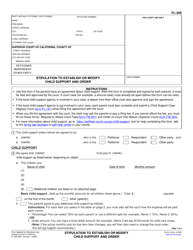 Form FL-350 Stipulation to Establish or Modify Child Support and Order - California
