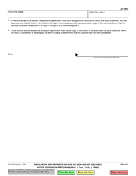 Form JV-597 Probation Department Notice on Sealing of Records After Diversion Program (Welf. &amp; Inst. Code, 786.5) - California, Page 2