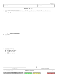 Form PLD-C-010 Answer - Contract - California, Page 2