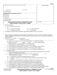 Document preview: Form UD-116 Declaration for Default Judgment by Court (Unlawful Detainer - Code Civil Proc., 585(D)) - California