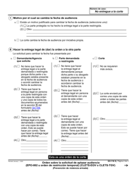 Formulario GV-116 Orden Sobre La Solicitud De Aplazar Audiencia - California (Spanish), Page 2