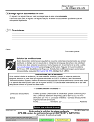 Formulario GV-116 Orden Sobre La Solicitud De Aplazar Audiencia - California (Spanish), Page 3