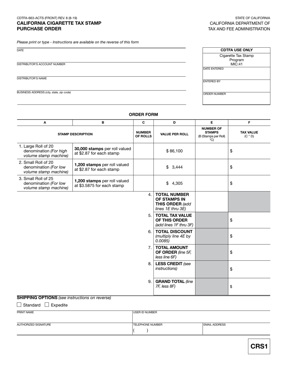 Form Cdtfa Acts Download Fillable Pdf Or Fill Online California