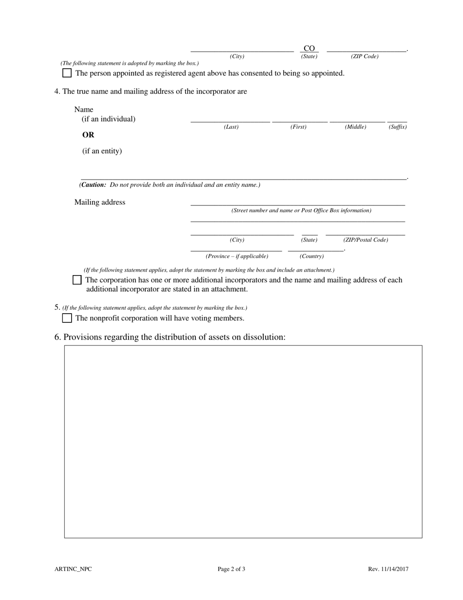 Colorado Statement Of Correction Correcting A Mistakenly Filed Domestic Entity That Was Meant To 7856