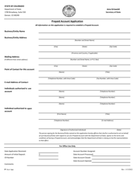 Prepaid Account Application - Colorado, Page 2