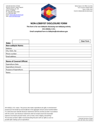 Document preview: Form LBY-2021 Non-lobbyist Disclosure Form - Colorado