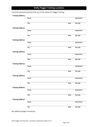 CDOT Flagger Training Entity Certification Application - Colorado, Page 2