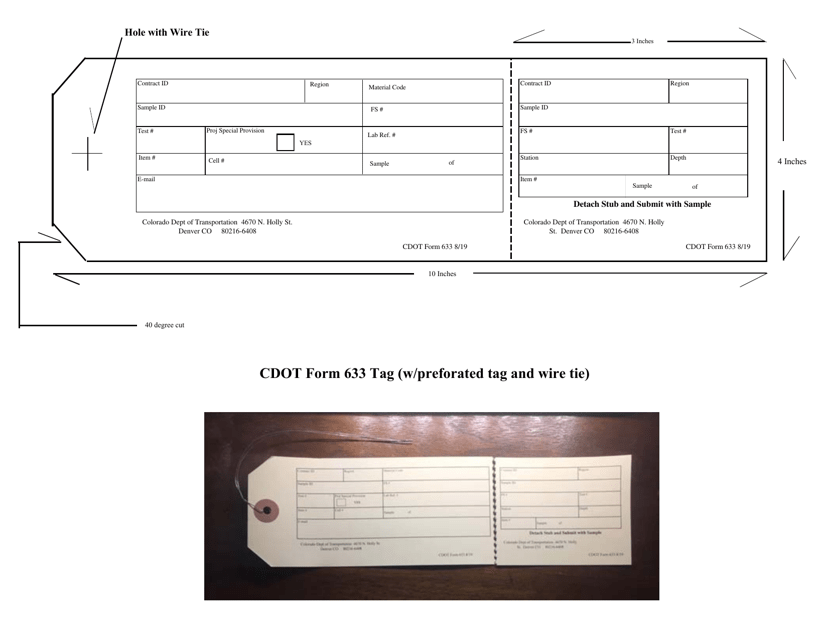 CDOT Form 633  Printable Pdf