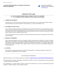 Document preview: Form BOE-277 Claim for Organizational Clearance Certificate - Welfare Exemption - California