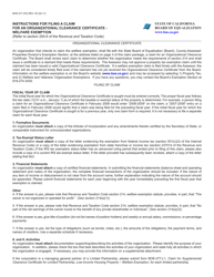 Form BOE-277 Claim for Organizational Clearance Certificate - Welfare Exemption - California, Page 2
