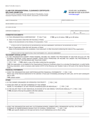 Form BOE-277 Claim for Organizational Clearance Certificate - Welfare Exemption - California, Page 3