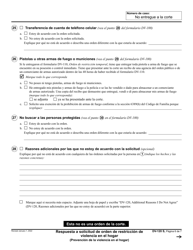 Formulario DV-120 Respuesta a Solicitud De Orden De Restriccion De Violencia En El Hogar - California (Spanish), Page 6