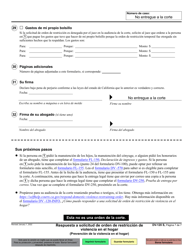Formulario DV-120 Respuesta a Solicitud De Orden De Restriccion De Violencia En El Hogar - California (Spanish), Page 7